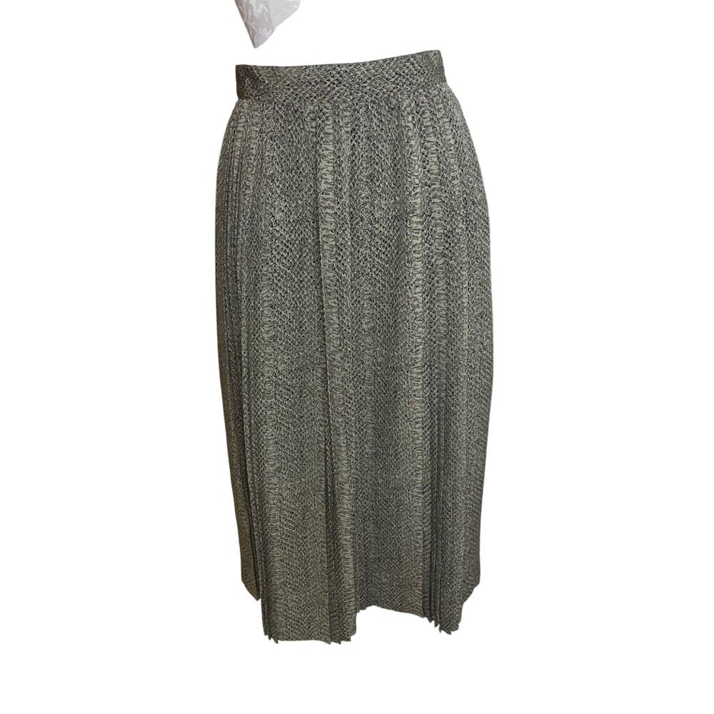 Dino Valiano Vintage Womens Skirt Size 36 Green Pleated Midi Snake Print